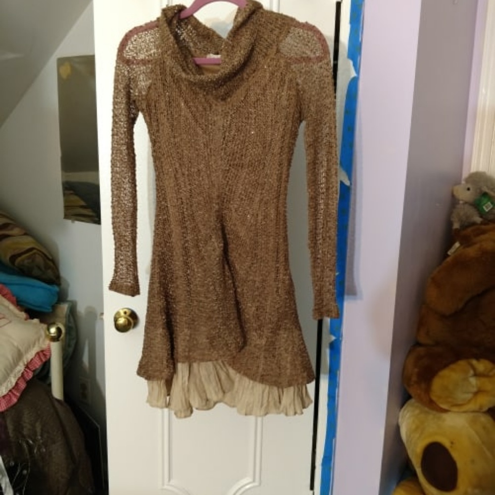 brown knitted dress